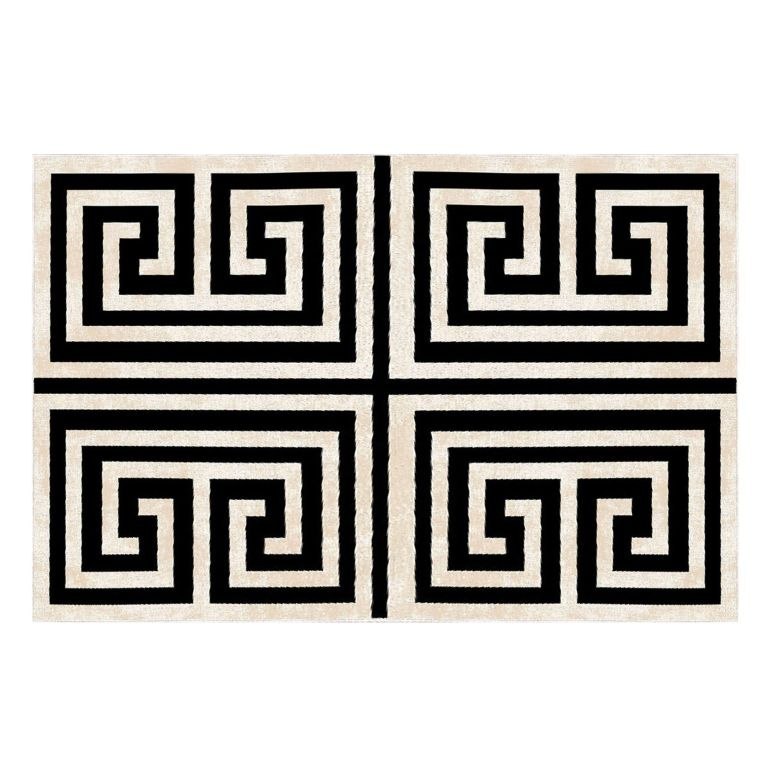 Dzianinowy dywan z geometrycznym wzorem, 100 x 300 cm, beżow